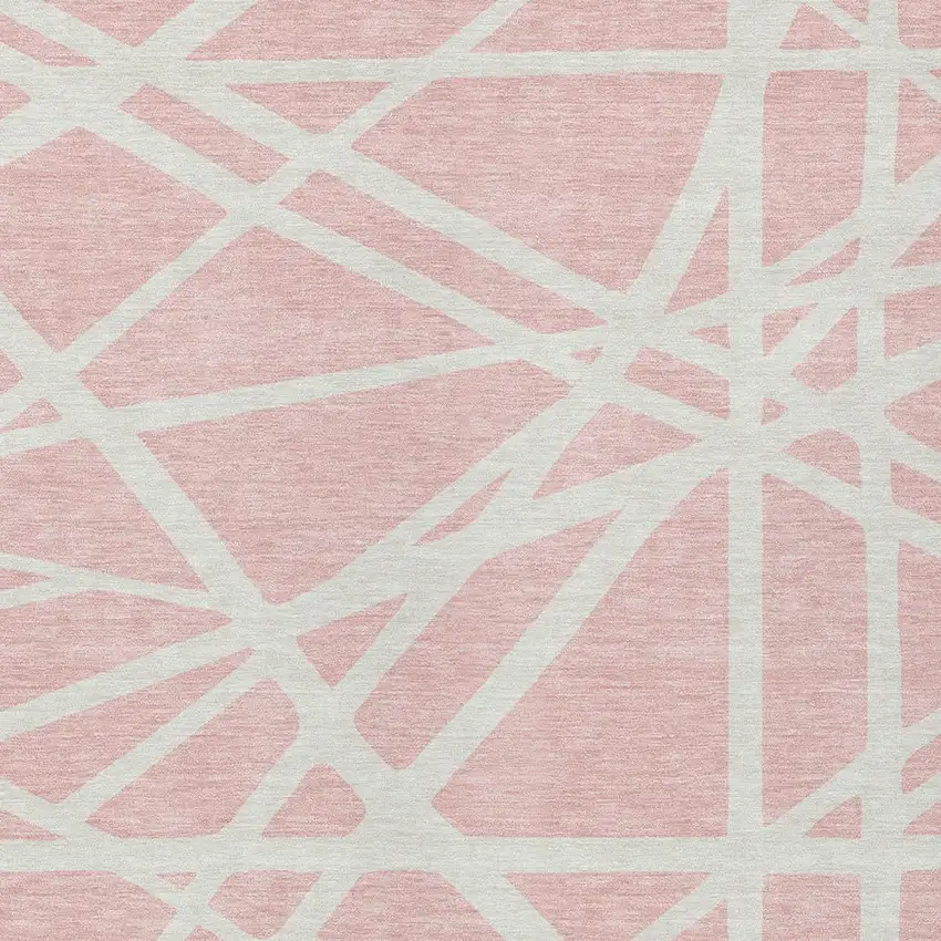 Pink And Gray Geometric Washable Indoor Outdoor Area Rug Photo 6