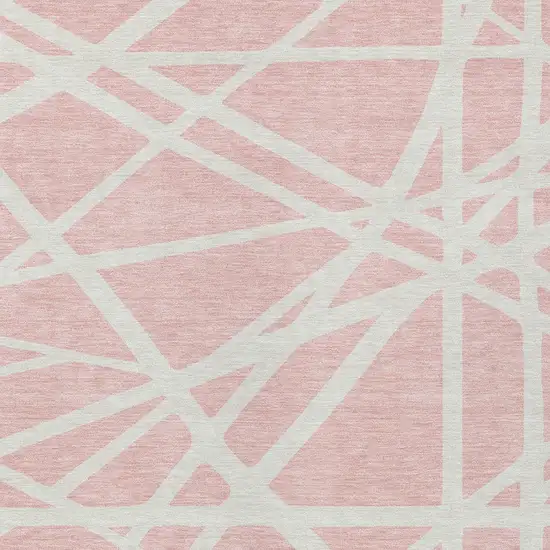 Pink And Gray Geometric Washable Indoor Outdoor Area Rug Photo 6