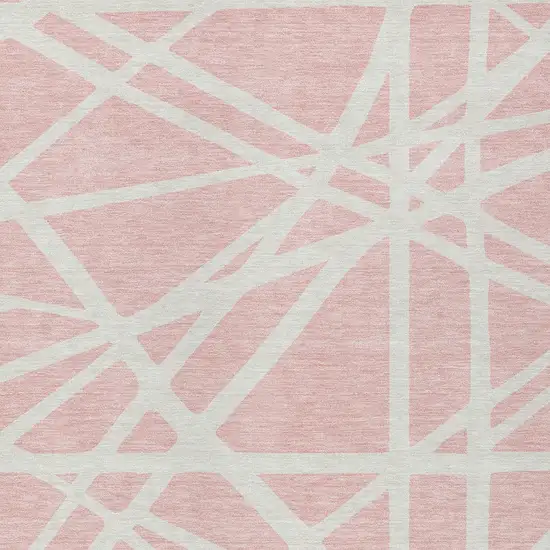 Pink And Gray Geometric Washable Indoor Outdoor Area Rug Photo 6