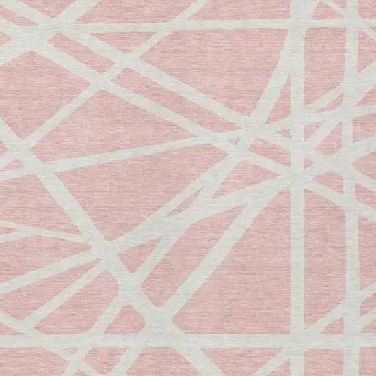 Pink And Gray Geometric Washable Indoor Outdoor Area Rug Photo 6