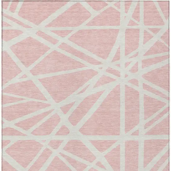 Pink And Gray Geometric Washable Indoor Outdoor Area Rug Photo 7