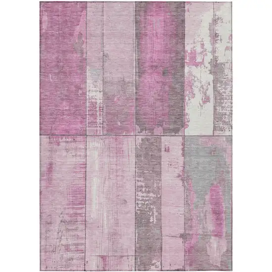 Pink And Gray Geometric Washable Indoor Outdoor Area Rug Photo 8