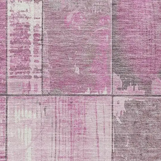 Pink And Gray Geometric Washable Indoor Outdoor Area Rug Photo 3