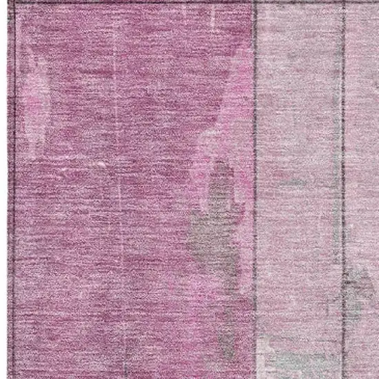 Pink And Gray Geometric Washable Indoor Outdoor Area Rug Photo 3