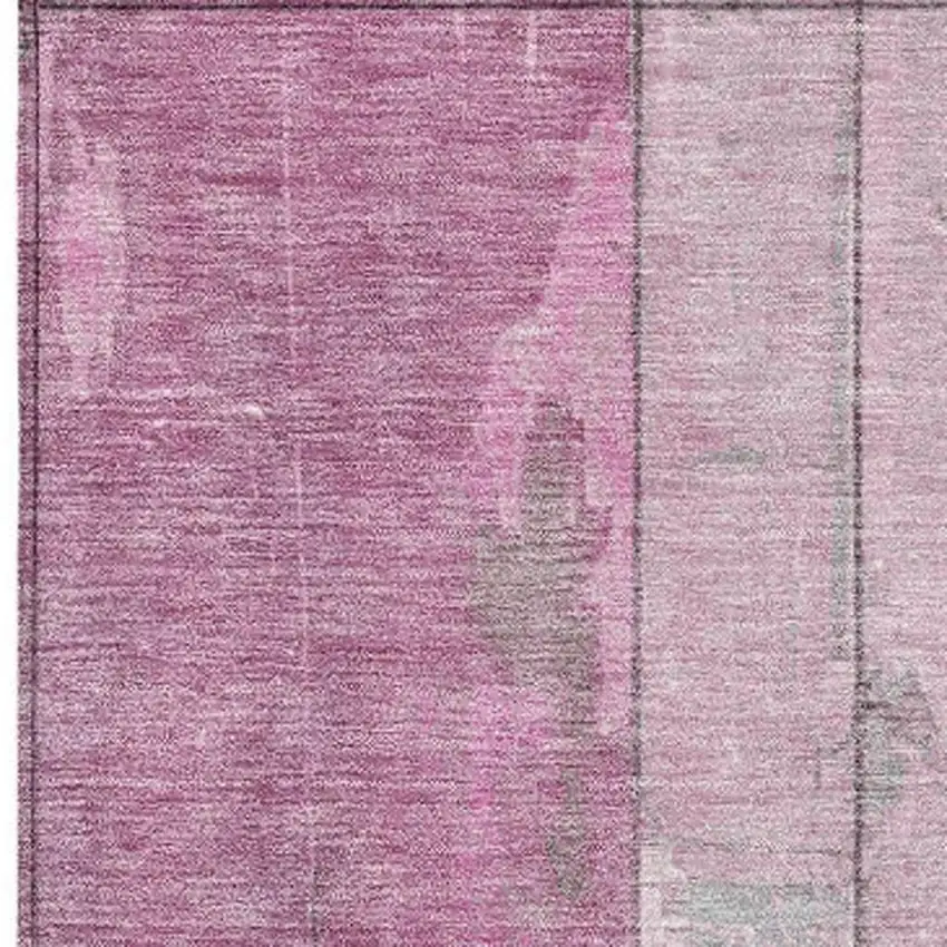 Pink And Gray Geometric Washable Indoor Outdoor Area Rug Photo 3