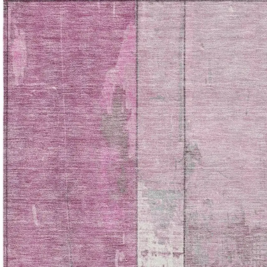 Pink And Gray Geometric Washable Indoor Outdoor Area Rug Photo 3
