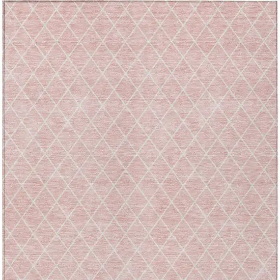 Pink And Gray Geometric Washable Indoor Outdoor Area Rug Photo 6