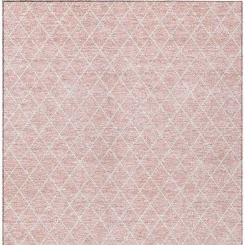 Pink And Gray Geometric Washable Indoor Outdoor Area Rug Photo 6