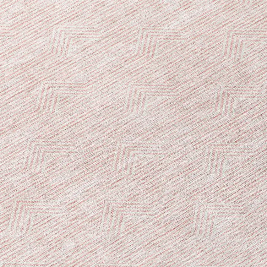 Pink And Gray Geometric Washable Indoor Outdoor Area Rug Photo 8