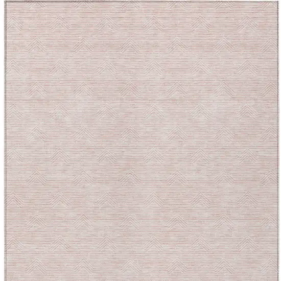 Pink And Gray Geometric Washable Indoor Outdoor Area Rug Photo 6