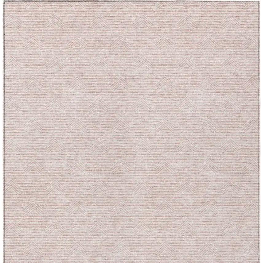 Pink And Gray Geometric Washable Indoor Outdoor Area Rug Photo 5