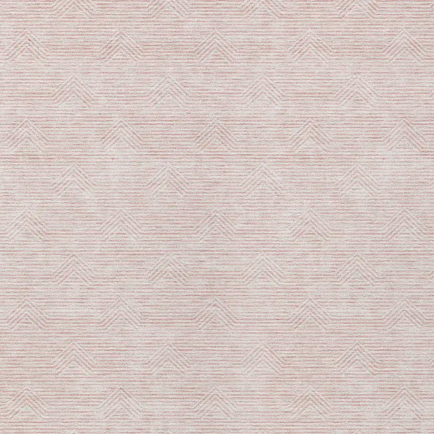 Pink And Gray Geometric Washable Indoor Outdoor Area Rug Photo 6