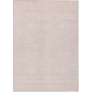 Photo of Pink And Gray Geometric Washable Indoor Outdoor Area Rug