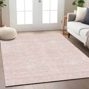 Photo of Pink And Gray Geometric Washable Indoor Outdoor Area Rug