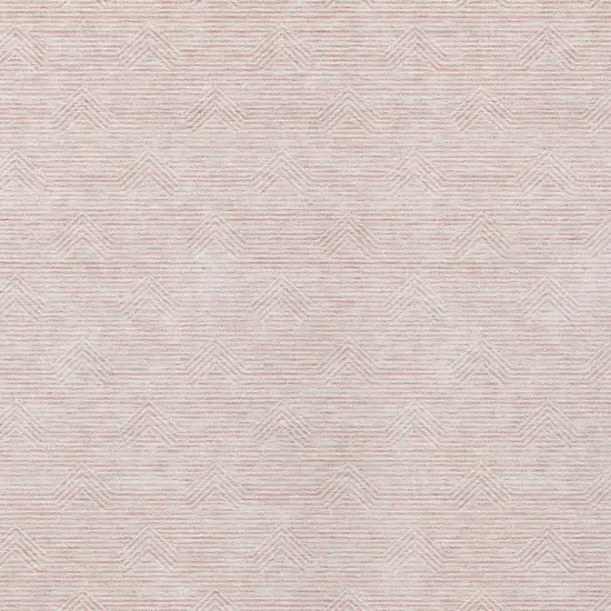 Pink And Gray Geometric Washable Indoor Outdoor Area Rug Photo 6