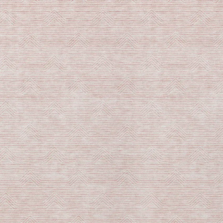 Pink And Gray Geometric Washable Indoor Outdoor Area Rug Photo 6