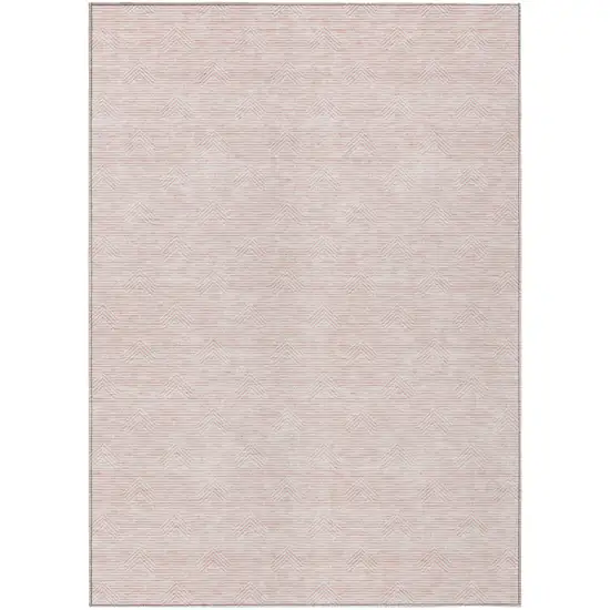 Pink And Gray Geometric Washable Indoor Outdoor Area Rug Photo 2