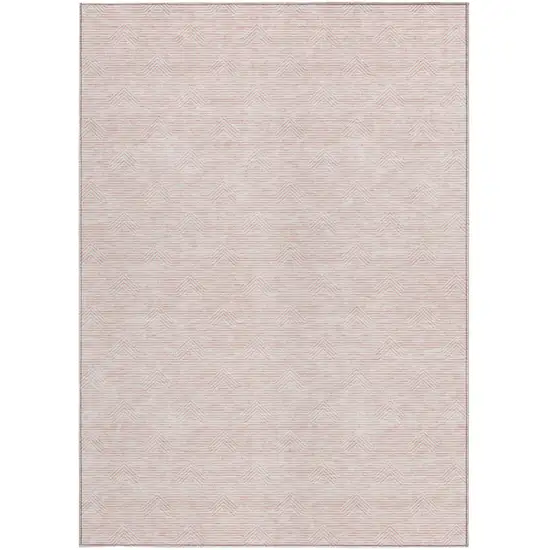 Pink And Gray Geometric Washable Indoor Outdoor Area Rug Photo 6