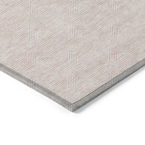Pink And Gray Geometric Washable Indoor Outdoor Area Rug Photo 5
