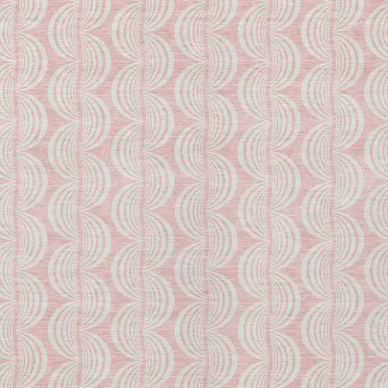 Pink And Gray Ogee Washable Indoor Outdoor Area Rug Photo 5