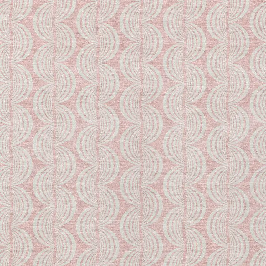 Pink And Gray Ogee Washable Indoor Outdoor Area Rug Photo 5