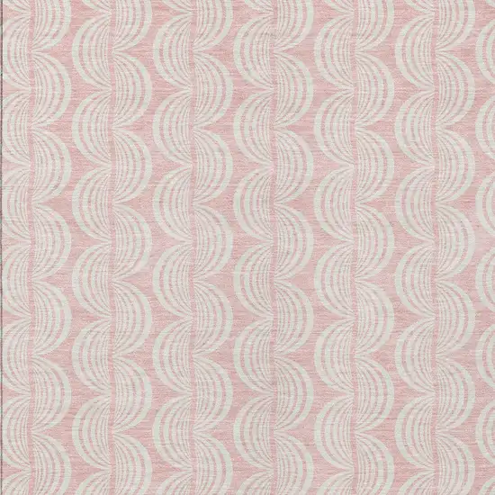 Pink And Gray Ogee Washable Indoor Outdoor Area Rug Photo 5