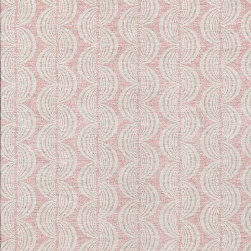 Pink And Gray Ogee Washable Indoor Outdoor Area Rug Photo 5