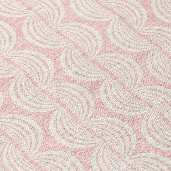 Pink And Gray Ogee Washable Indoor Outdoor Area Rug Photo 8