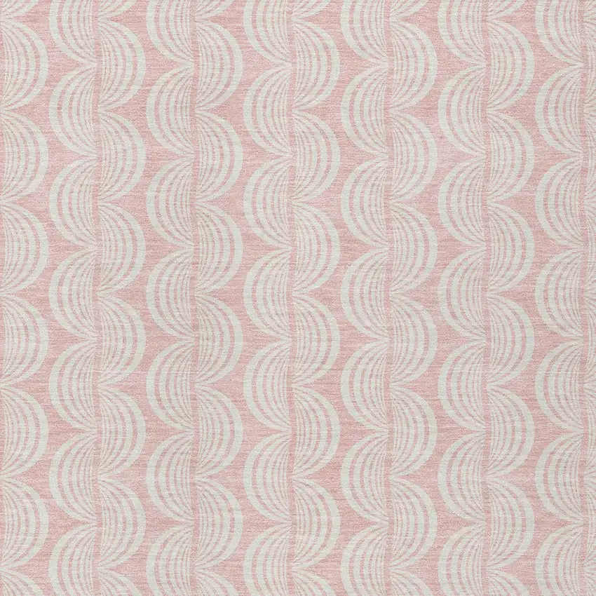 Pink And Gray Ogee Washable Indoor Outdoor Area Rug Photo 5
