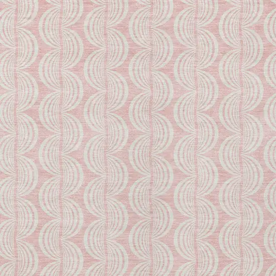 Pink And Gray Ogee Washable Indoor Outdoor Area Rug Photo 5
