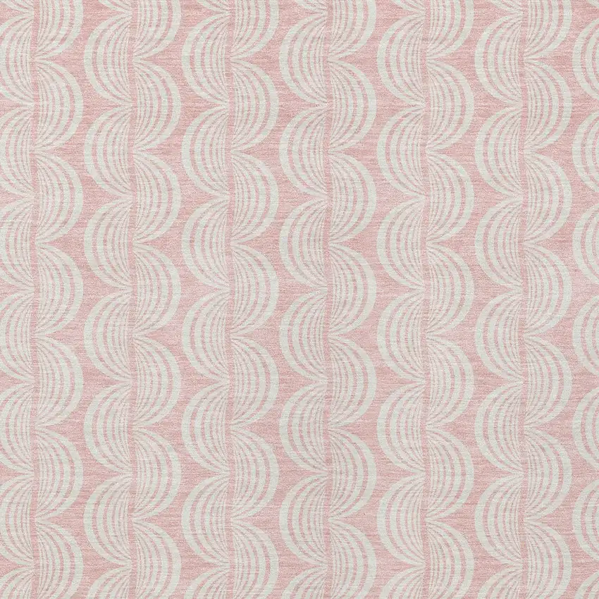 Pink And Gray Ogee Washable Indoor Outdoor Area Rug Photo 5