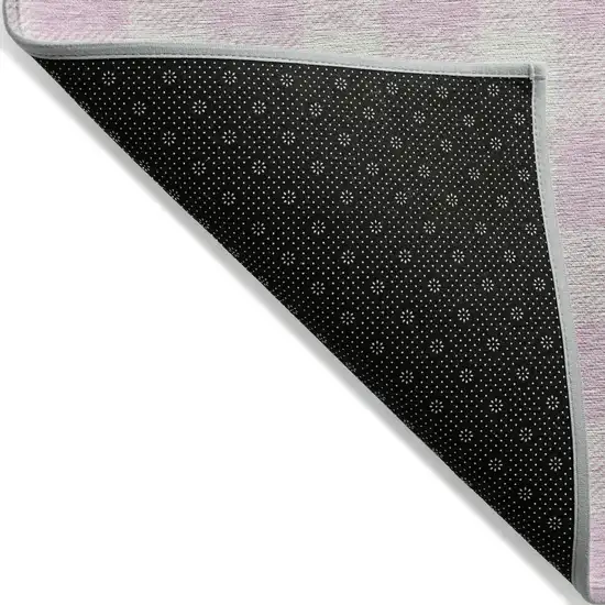 Pink And Gray Plaid Washable Indoor Outdoor Area Rug Photo 4