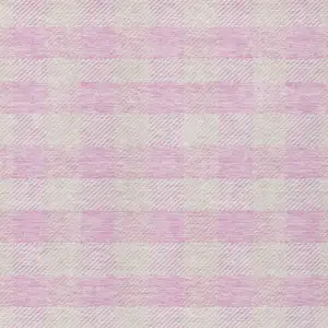 Photo of Pink And Gray Plaid Washable Indoor Outdoor Area Rug