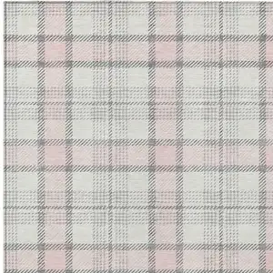 Photo of Pink And Gray Plaid Washable Indoor Outdoor Area Rug