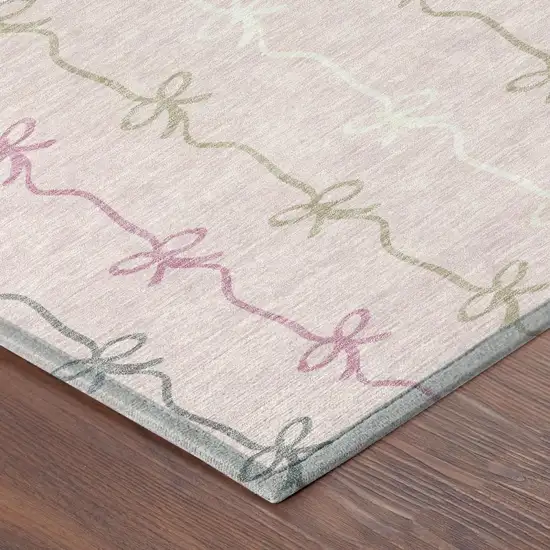 Pink And Gray Southwestern Washable Indoor Outdoor Area Rug Photo 4