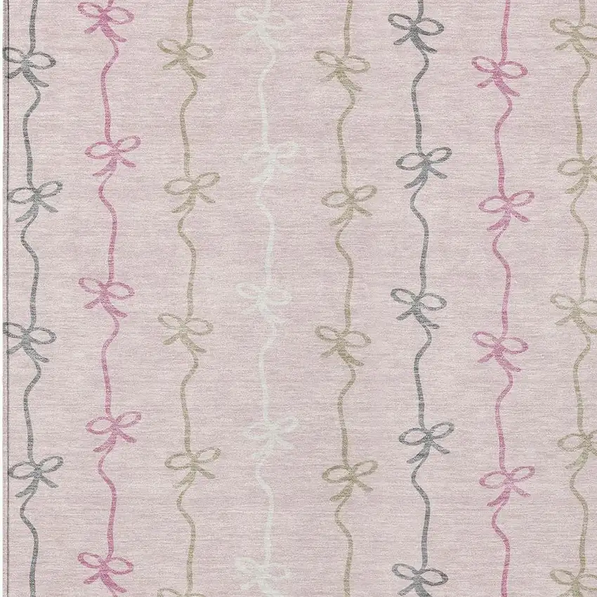 Pink And Gray Southwestern Washable Indoor Outdoor Area Rug Photo 2