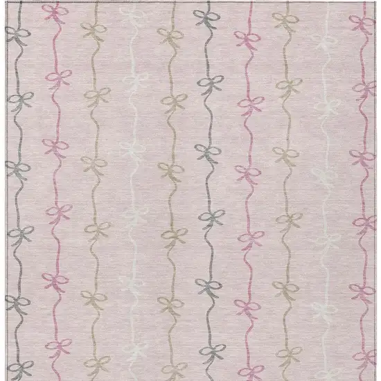 Pink And Gray Southwestern Washable Indoor Outdoor Area Rug Photo 3