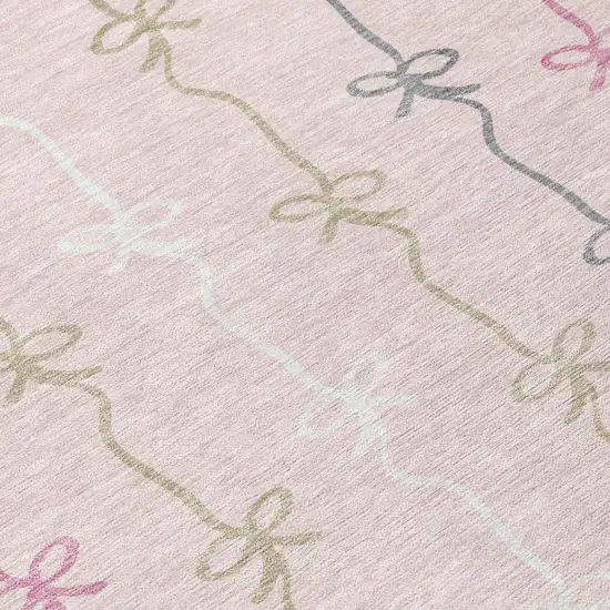 Pink And Gray Southwestern Washable Indoor Outdoor Area Rug Photo 5