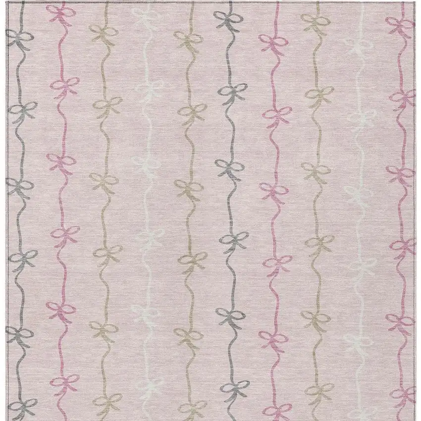 Pink And Gray Southwestern Washable Indoor Outdoor Area Rug Photo 3