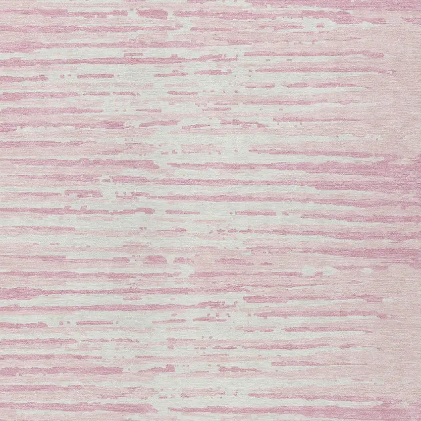 Pink And Gray Striped Washable Indoor Outdoor Area Rug Photo 6