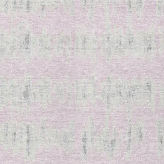 Pink And Gray Striped Washable Indoor Outdoor Area Rug Photo 6