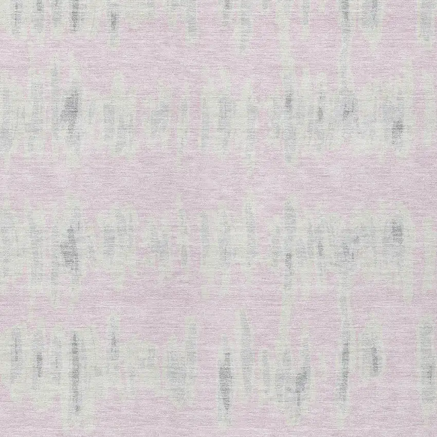 Pink And Gray Striped Washable Indoor Outdoor Area Rug Photo 6
