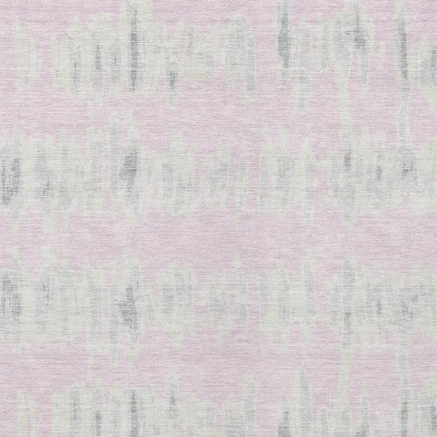 Pink And Gray Striped Washable Indoor Outdoor Area Rug Photo 6