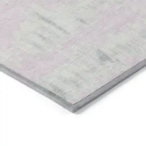 Photo of Pink And Gray Striped Washable Indoor Outdoor Area Rug