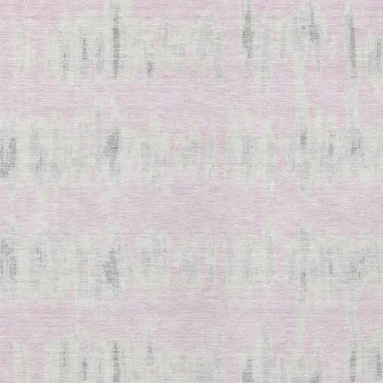 Pink And Gray Striped Washable Indoor Outdoor Area Rug Photo 6