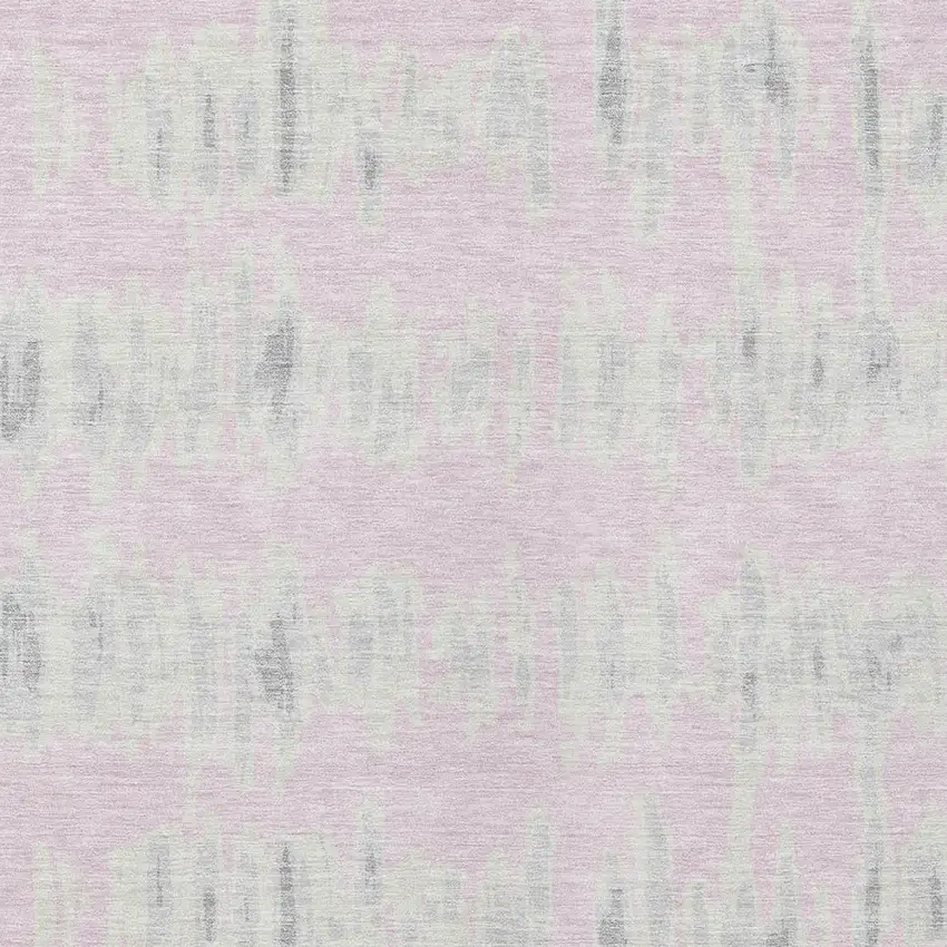 Pink And Gray Striped Washable Indoor Outdoor Area Rug Photo 6