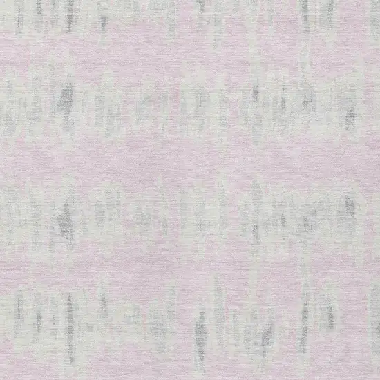 Pink And Gray Striped Washable Indoor Outdoor Area Rug Photo 6