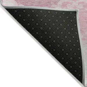 Photo of Pink And Gray Trellis Washable Indoor Outdoor Area Rug