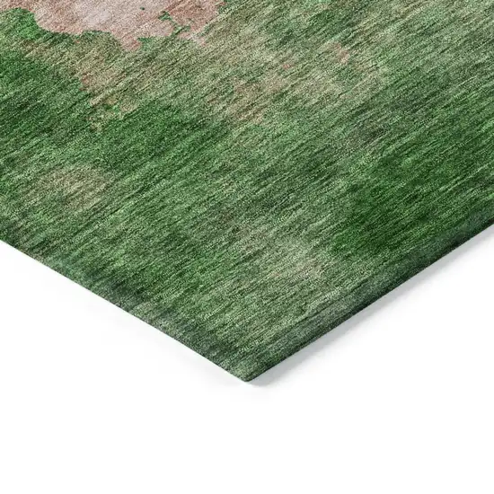 Pink And Green Abstract Washable Indoor Outdoor Area Rug Photo 4