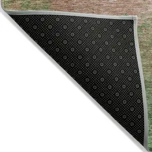 Photo of Pink And Green Abstract Washable Indoor Outdoor Area Rug